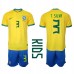 Brazílie Thiago Silva #3 Dětské Oblečení Domácí Dres MS 2022 Krátkým Rukávem (+ trenýrky)
